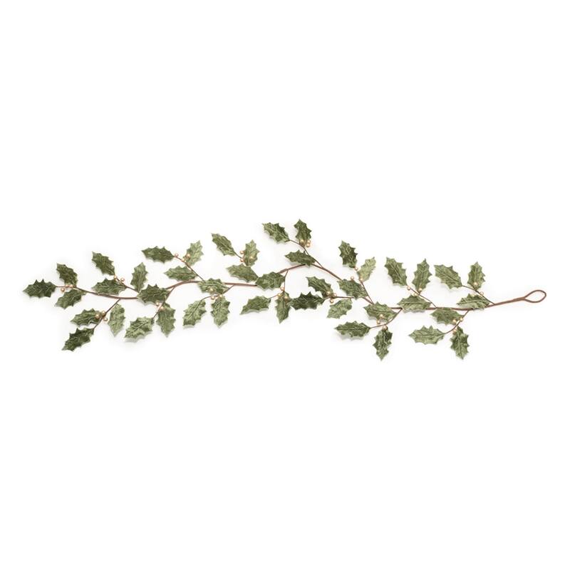 Glittered Holly Leaf Artificial Christmas Garlands - 5.75' x 6" - Unlit - Set of 2