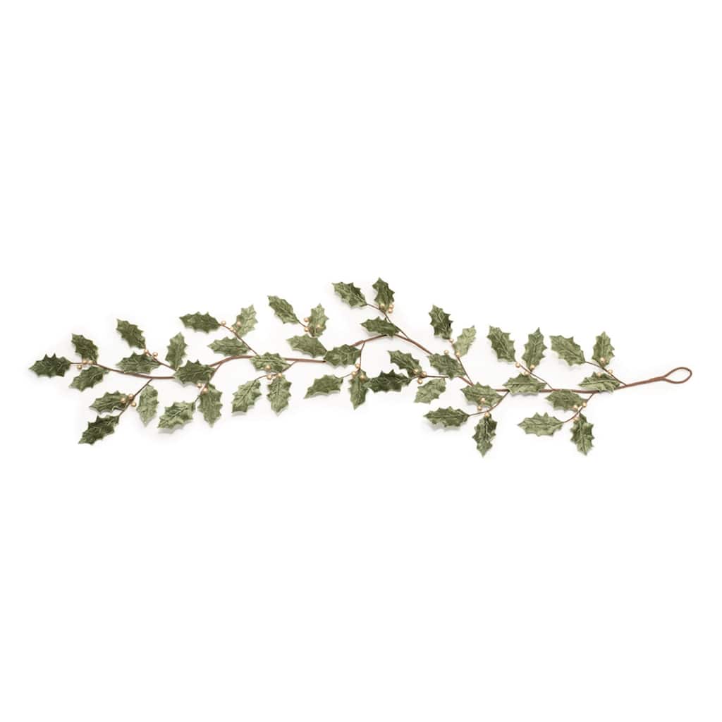 Glittered Holly Leaf Artificial Christmas Garlands - 5.75' x 6" - Unlit - Set of 2