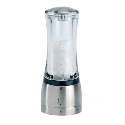 Peugeot Daman U'Select Shaftless 6.5 Inch Salt Mill, Stainless Steel - Stainless Steel & Clear - Stainless Steel & Clear
