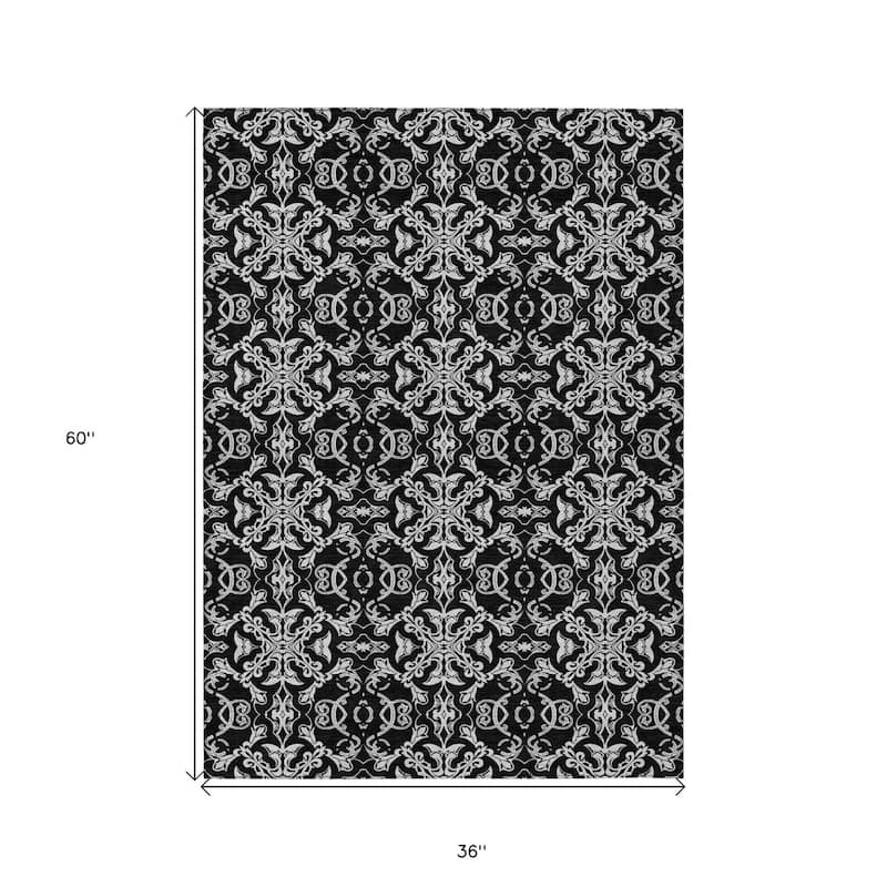 HomeRoots Medallion Transitional Rectangle Outdoor Rug