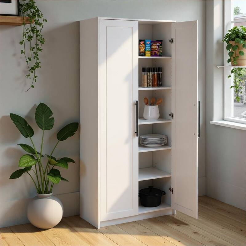 Prepac Elite Premium Home Storage Cabinet with Panel Doors 16" D x 32" W x 72" H - 32 in W x 72 in H x 16 in D