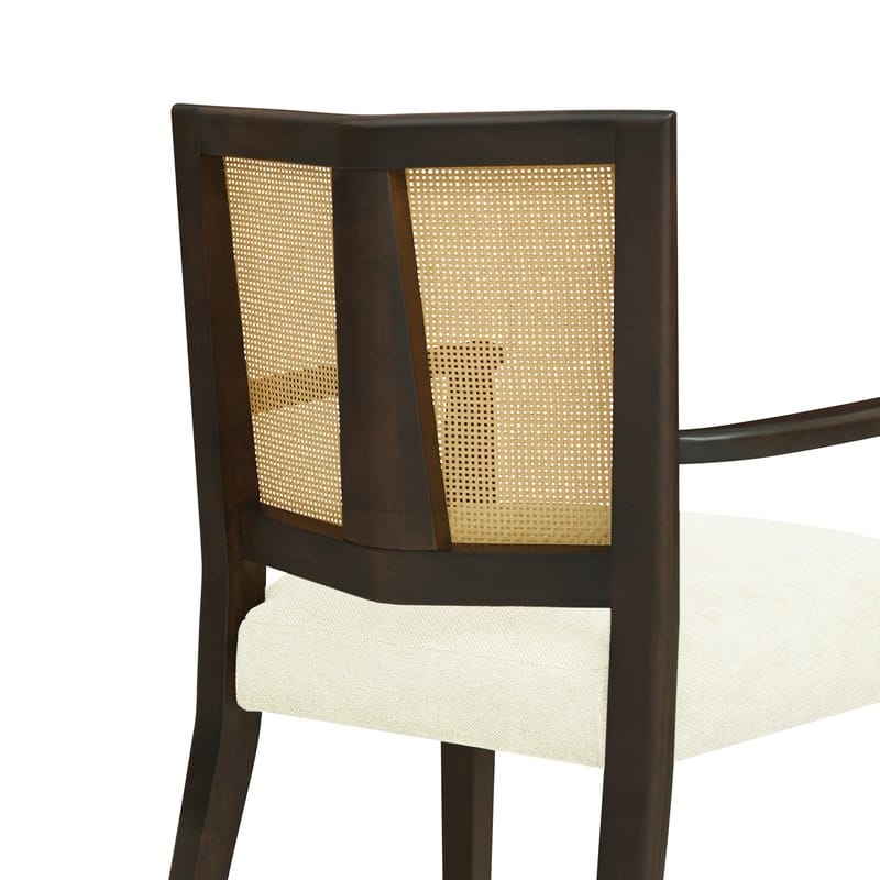 Wooden Dining Chairs Set of 2 Modern Fabric Upholstered Kitchen Chairs