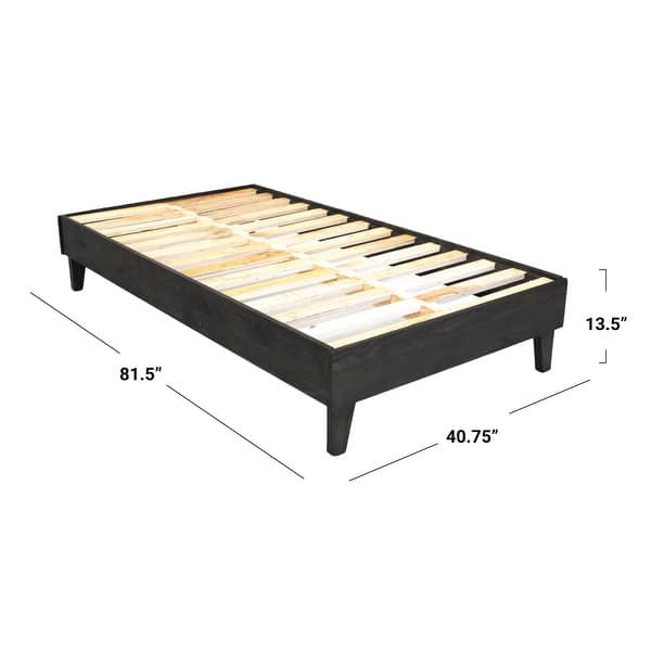 dimension image slide 3 of 30, Kotter Home Solid Wood Mid-century Modern Platform Bed