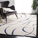 preview thumbnail 4 of 213, SAFAVIEH Florida Shag Sigtraud Abstract Waves 1.2-inch Thick Rug 11' x 15' - Cream/Blue - Rectangle