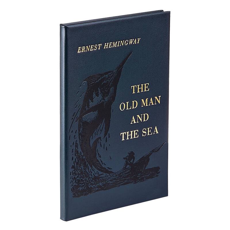 Graphic Image The Old Man and The Sea Coffee Table Book, Leather, Blue