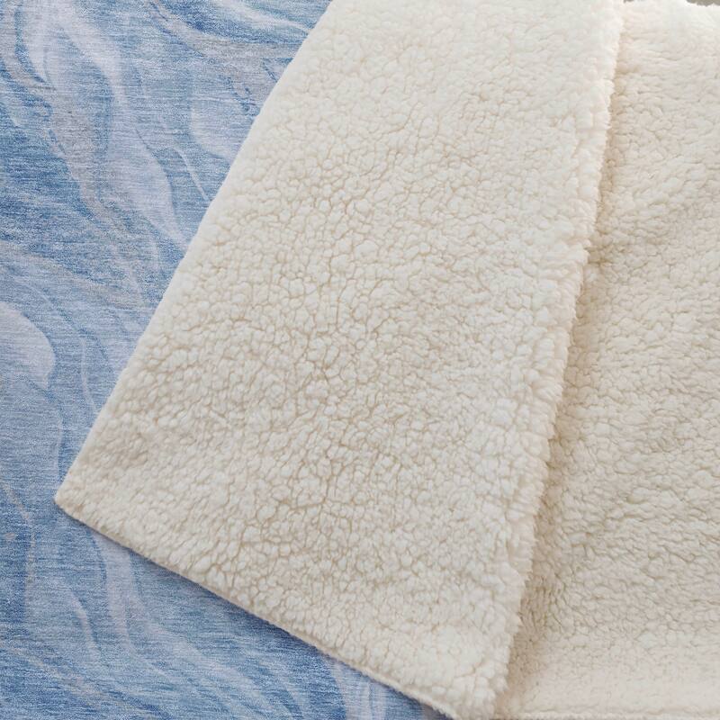 Premium Machine Washable Abstract Modern Sherpa Throw Blanket