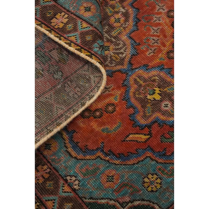Hand Knotted Oriental 100% Wool Carpet Traditional Medallion Oranges & Rust Tabriz Area Rug - 4' 3'' X 2' 11''