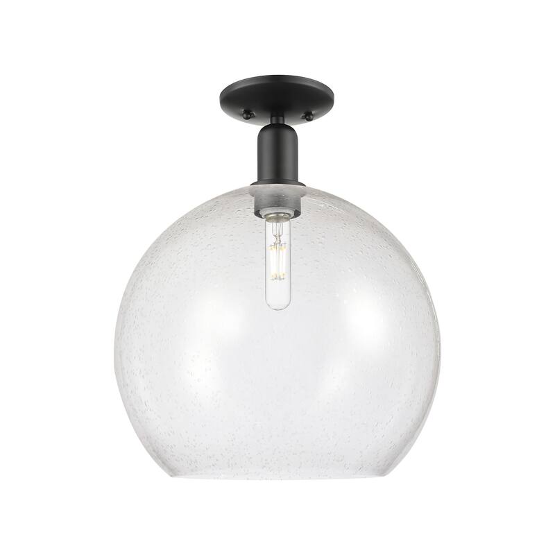 Innovations Lighting 716-1C-19-14 Athens Semi-Flush Athens 14" Wide - Matte Black / Seedy