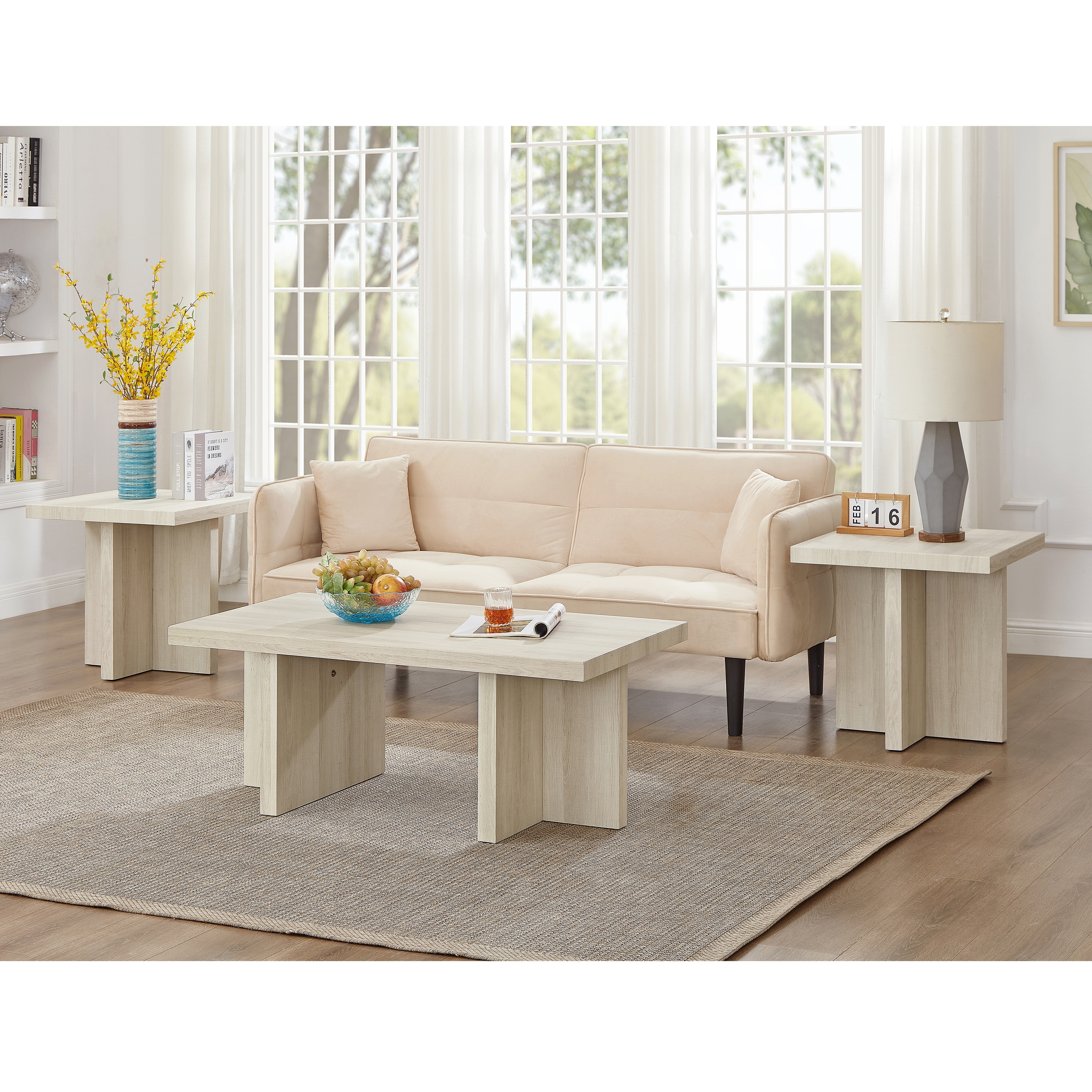 Roundhill Furniture Mchome 3-Piece Coffee Table Set, Coffee Table