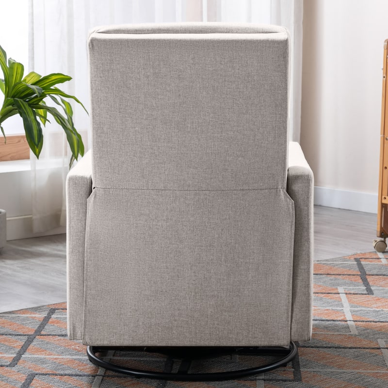 Modern Upholstered Rocker Nursery Chair Plush Seating Glider Swivel Recliner Chair,
