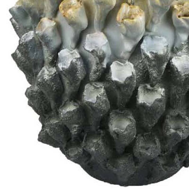 Kabo Decorative Vase, Textured Body, 16 Inch Beige and Gray Ceramic