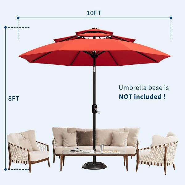 3 or 2 tiers patio umbrella Outdoor Table Umbrella Navy Blue / 9FT UV Protection 10Ft 3-Tier Patio Umbrella Vented