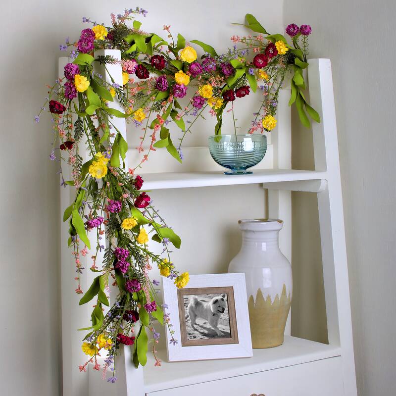 Wild Bachelor Button Garland 4'