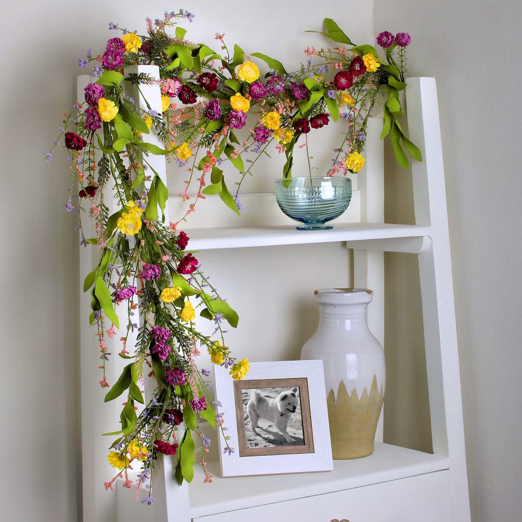 Wild Bachelor Button Garland 4'