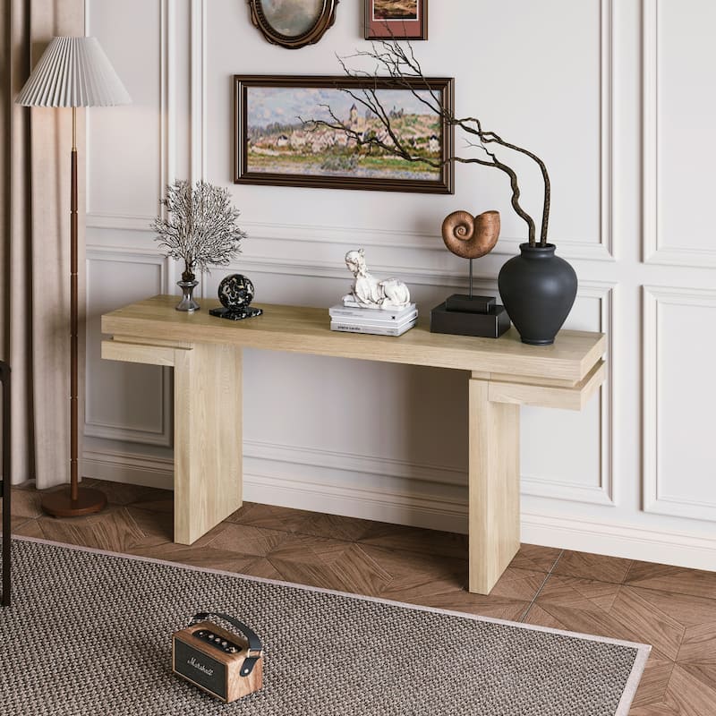 66in Extra Wide Real Wood Veneered Console Table