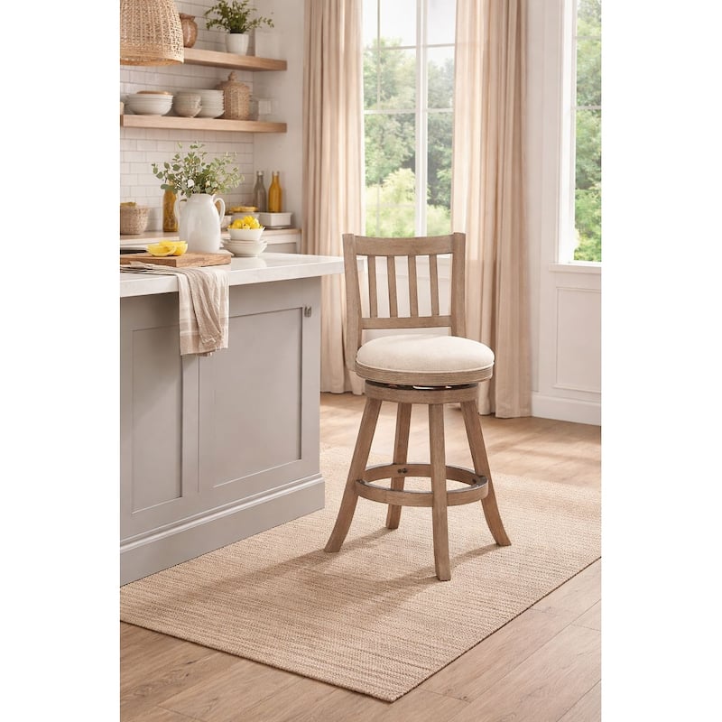 Sheldon Swivel Counter Stool - Driftwood Wire-Brush