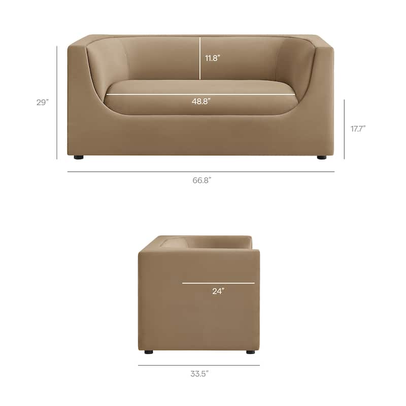 Hilda 67" Curved Back Performance Velvet Loveseat