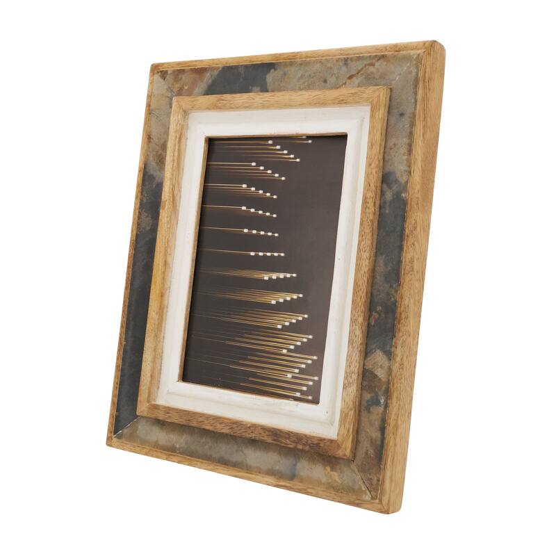 Rustic Wood and Slate Photo Frame - 4"x6"