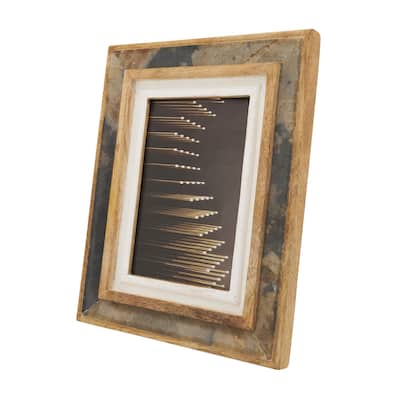 Rustic Wood and Slate Photo Frame