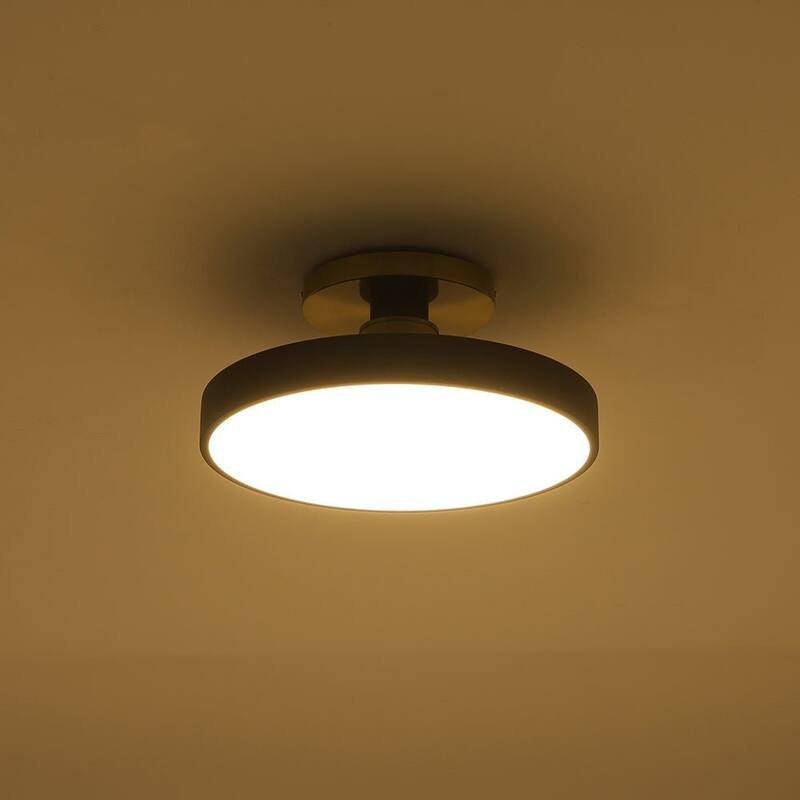 Contemporary Acrylic Dimmale LED Semi-Flush Mount Ceiling Light - N/A
