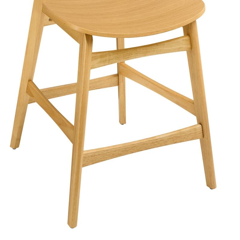 Spruce & Spring Modern Farmhouse Bar Stool with Bentwood Back and Saddle Seat