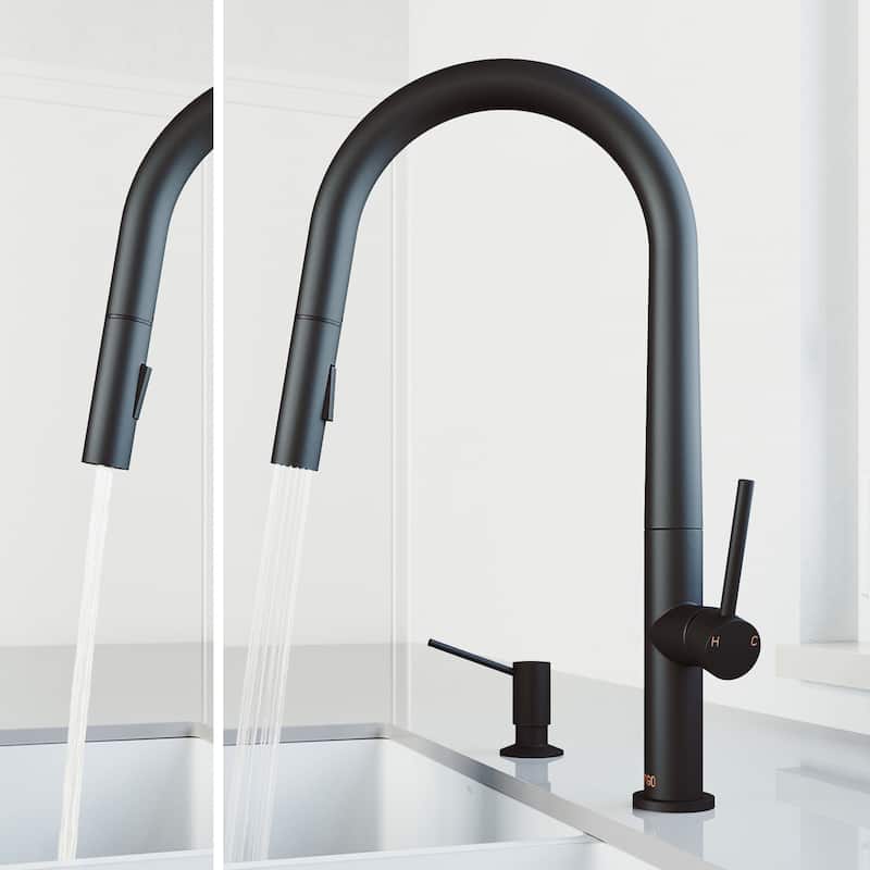 VIGO Greenwich 18" H Single Handle Pull-Down Sprayer Kitchen Faucet