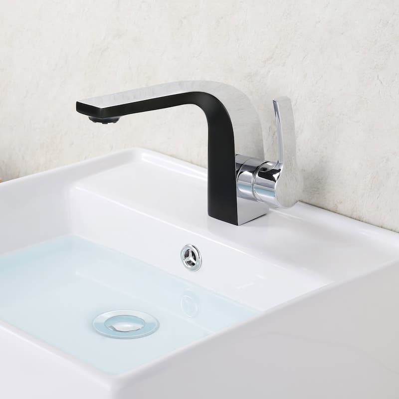 Dowell 8001/019 Series Single Handle Bathroom Faucet - Chrome with Black