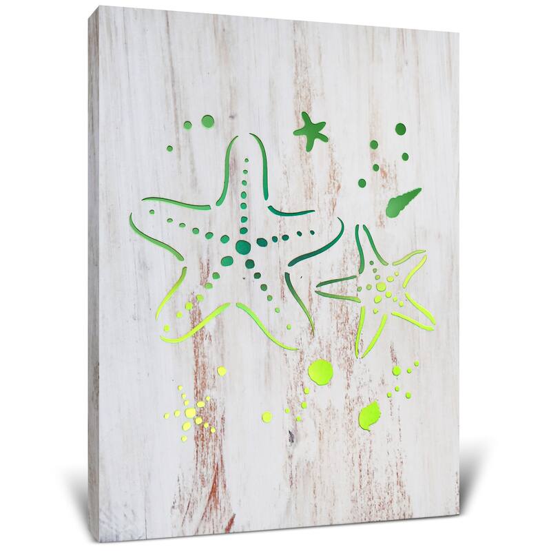 CoTa Global Starfish Light Up LED Wall Art - Fun Changing Color LED - 15.75Lx11.9Wx1H inches