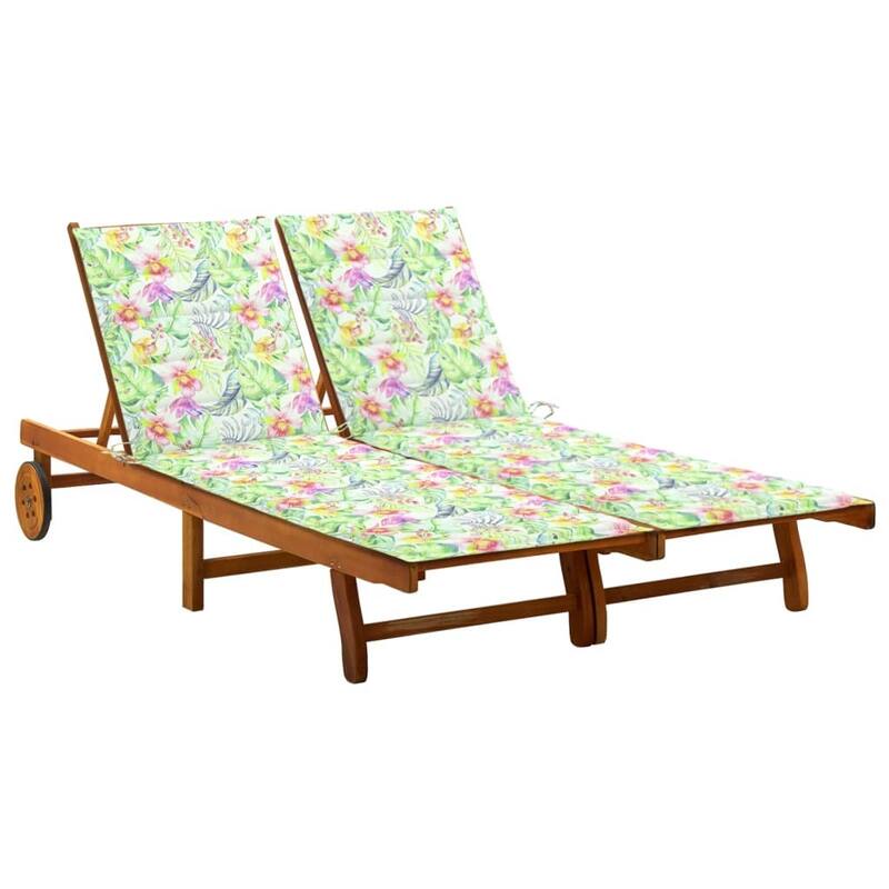 vidaXL Patio Lounge Chair Sunbed Sunlounger with Cushion Solid Acacia Wood