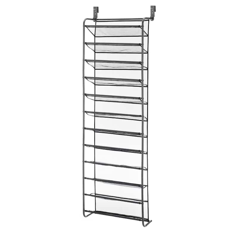 Whitmor 36 Pair Over-the-Door Shoe Rack - Grey