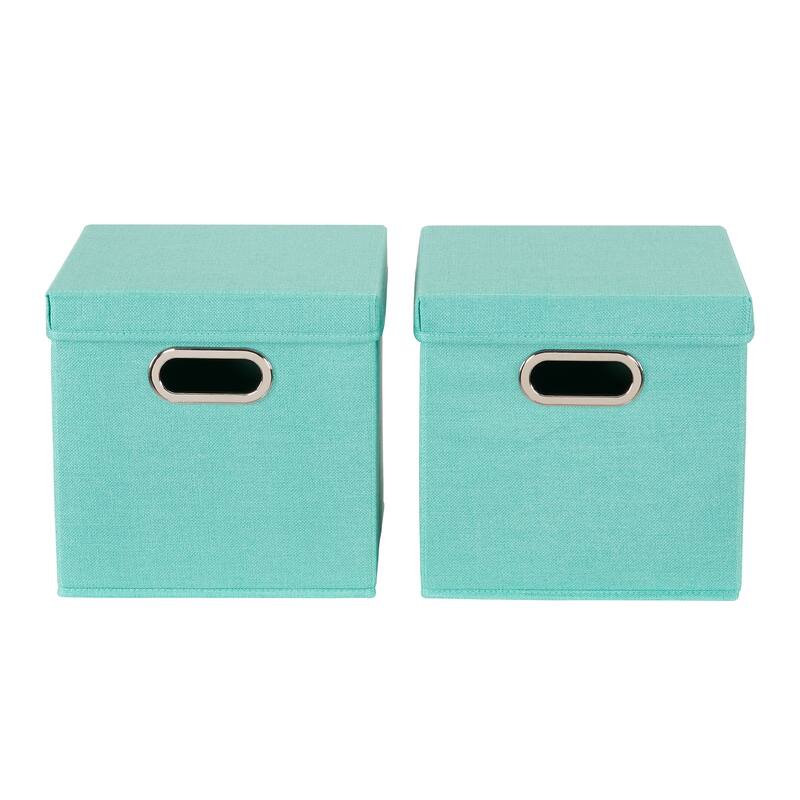 Household Essentials Storage Bins with Lids and Chromed Grommet Handles