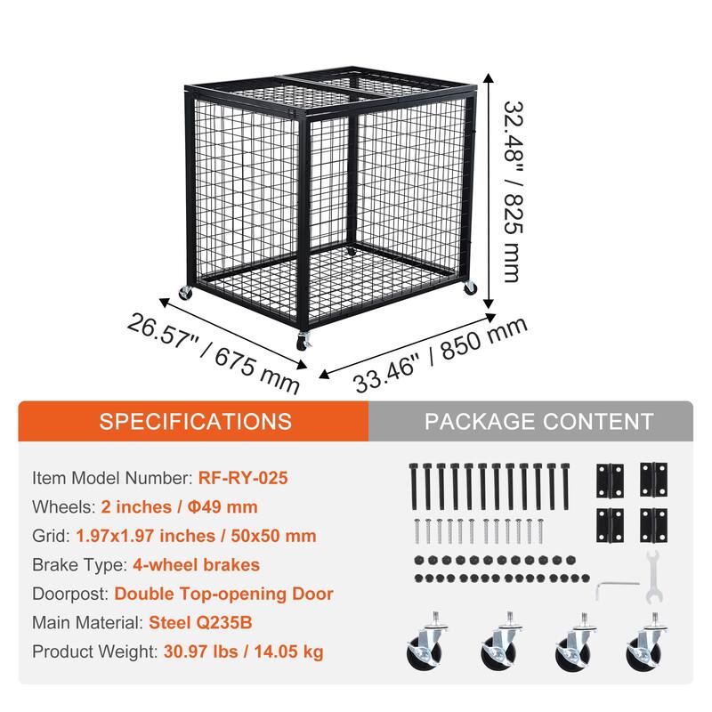 Rolling Sports Ball Storage Cart Steel Storage Rack for Garages, Playgroup, Gym and Schools