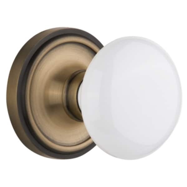 Nostalgic Warehouse Vintage White Porcelain Dummy Door Knob Set with