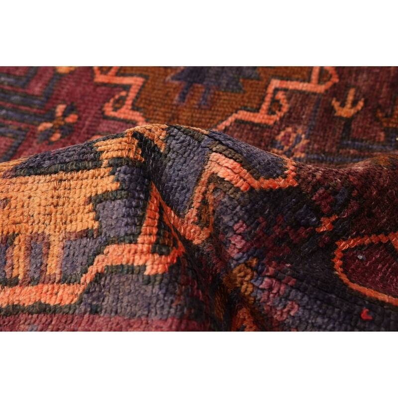 ECARPETGALLERY Hand-knotted Melis Vintage Dark Burgundy Wool Rug - 4'8 x 8'0