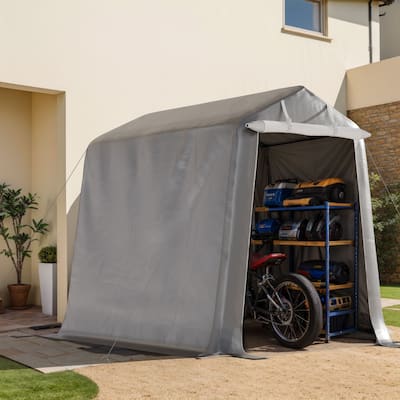 Futzca 6x8ft Portable Shelter Shed, 7ft High Outdoor Storage - N/A