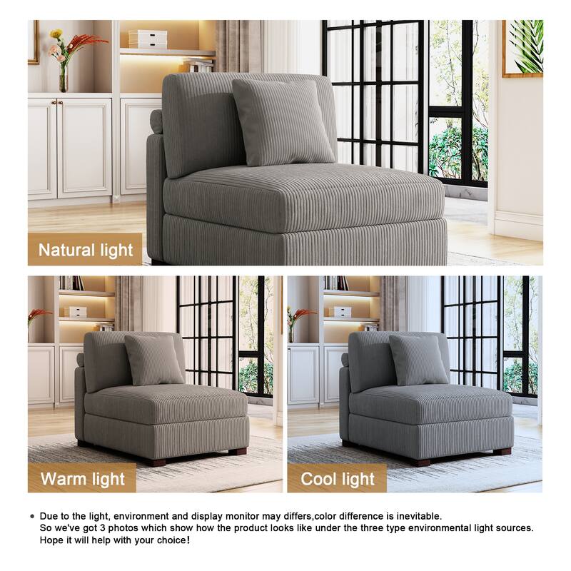Corduroy Armchair Sofa Corner Chairs With Pillows