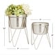 preview thumbnail 7 of 19, CosmoLiving by Cosmopolitan Metal Modern Planter (Set of 2) - S/2 7", 7"W