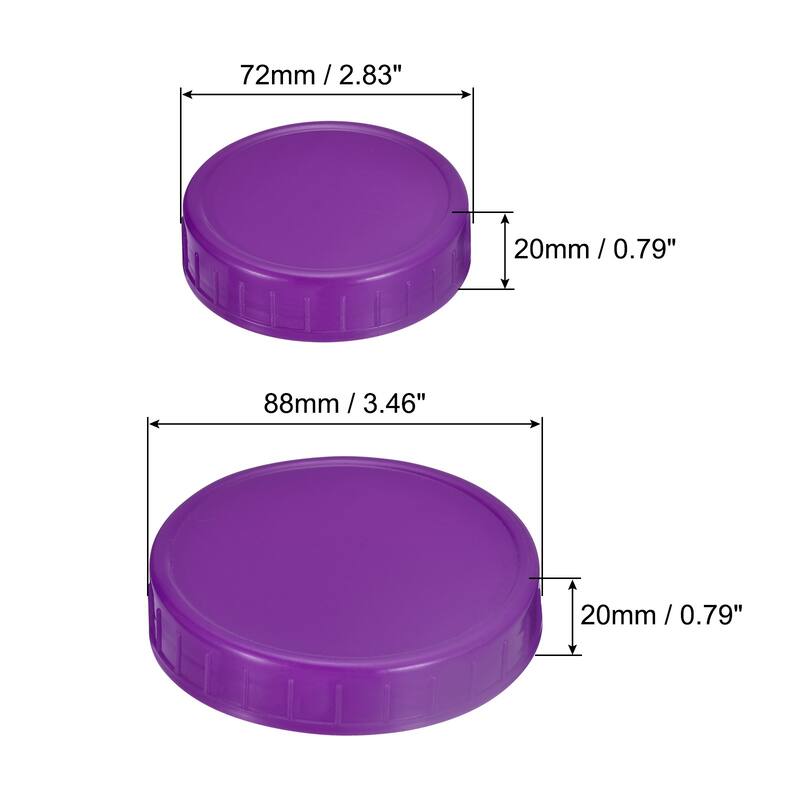 Mason Jar Lids, 18pcs - Storage Lids, 10 Regular Mouth 8 Wide Mouth - Purple