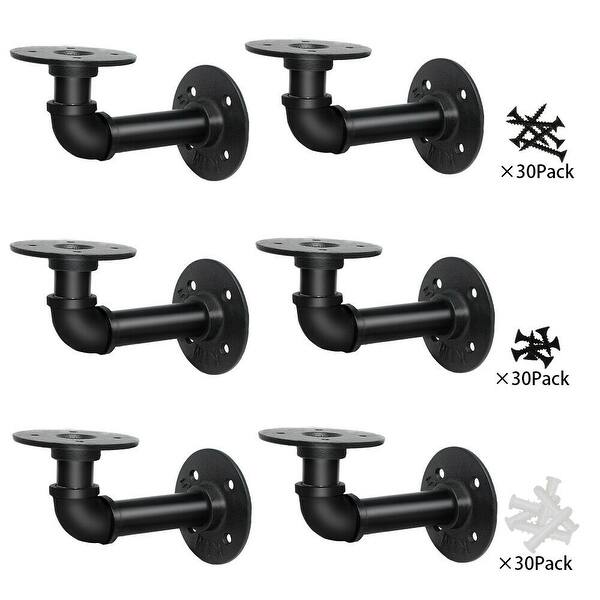 Shop Iron Pipe Shelf Bracket Wall Mounted Floating Shelf Holder Overstock 30870641