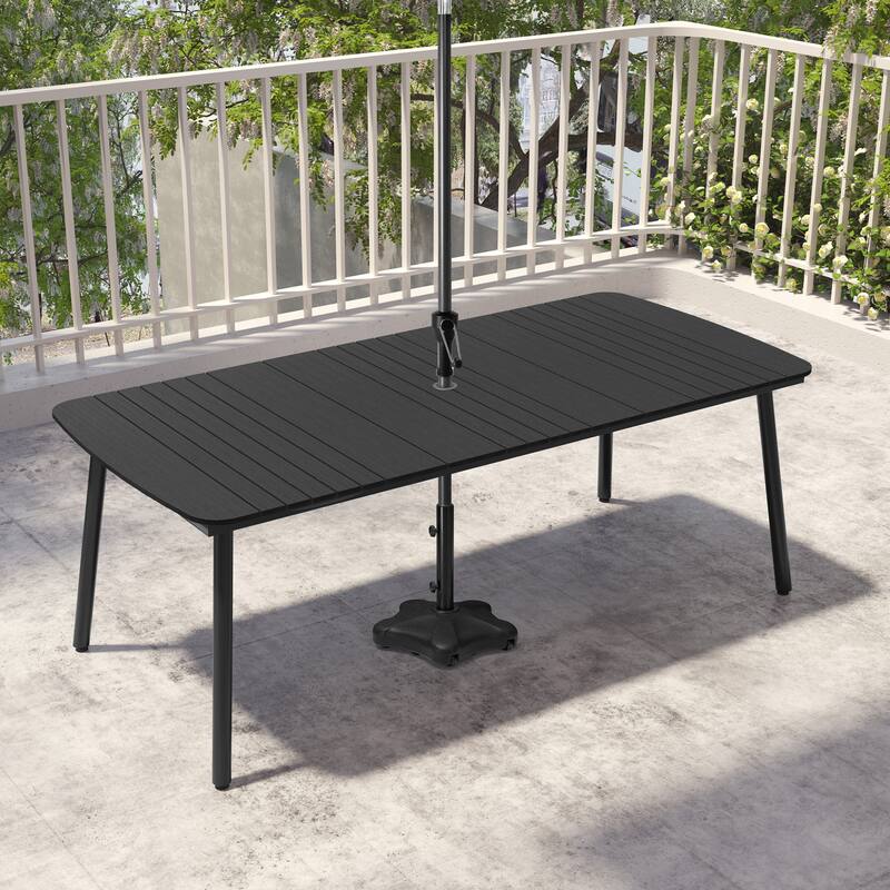 Pellebant Patio Dining Table Rectangular Aluminum Outdoor Table