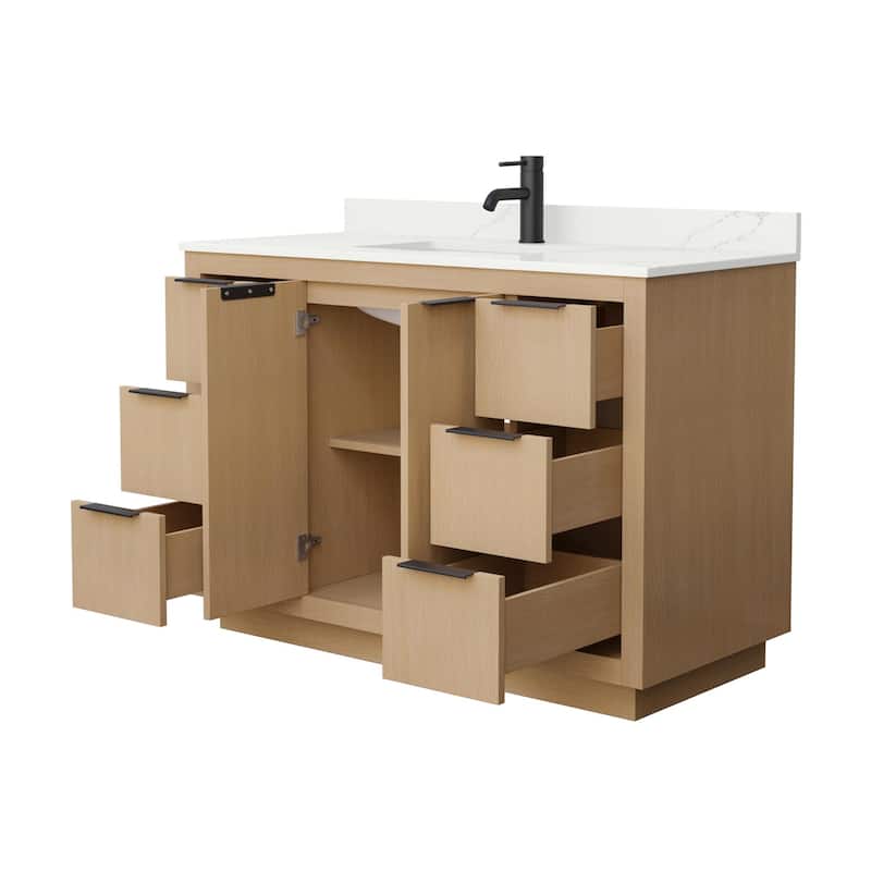 Maroni 48-inch Single Vanity, Single Hole Quartz Top