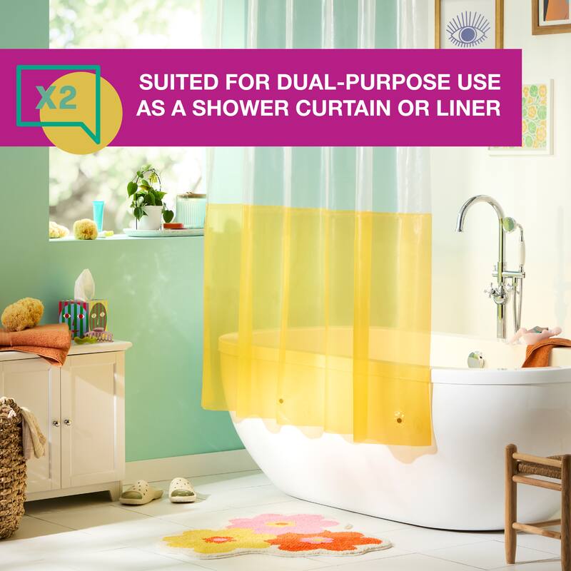TOWN & COUNTRY PLAY Ciara Mod Colorblock PEVA Shower Curtain Liner