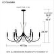 preview thumbnail 9 of 7, Cecily 9-Light Matte Black Chandelier