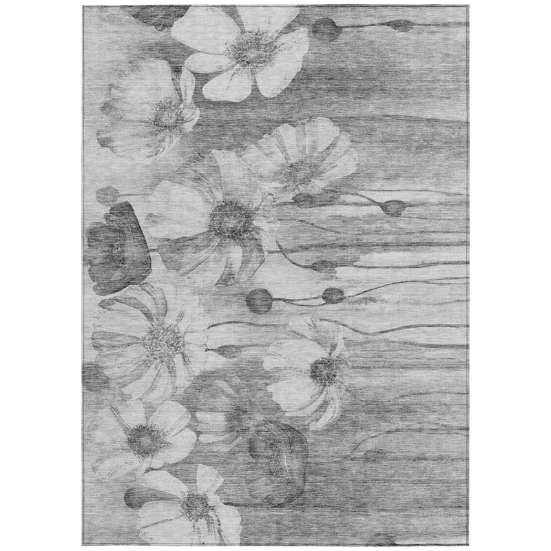 HomeRoots Floral Transitional Rectangle Outdoor Rug