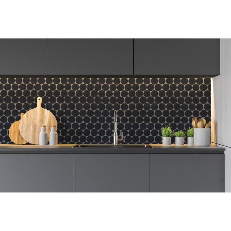 Basalt 1 7/8" Round Natural Stone Mosaic Wall And Floor Tile