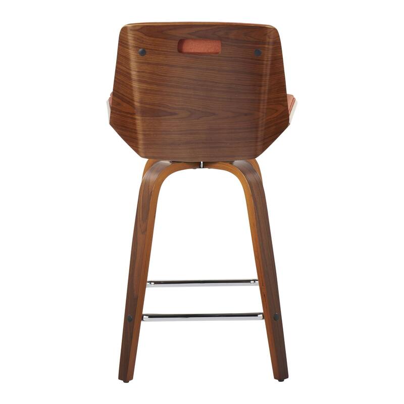 Carson Carrington Clemens 24" Fixed-Height Counter Stool with Bent Wood Legs & Square Footrest (Set of 2)