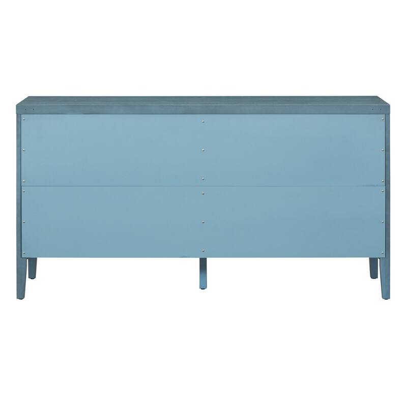 60" Sideboard with Circular Groove Design Metal Handle