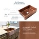 preview thumbnail 10 of 11, Lange Copper 32" Single Bowl Farmhouse Apron Front Undermount Kitchen Sink