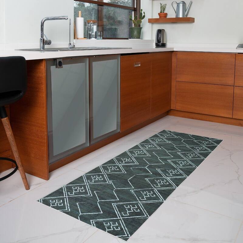Machine Washable-Eco-Friendly Area Rug With Non-Slip Backing Everest Design