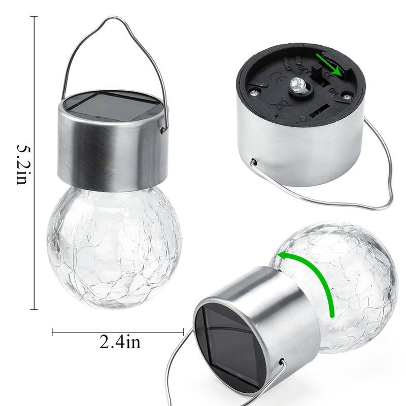 FKHouse 8-Pack Solar Powered Color Changing LED Glass Ball Light - N/A